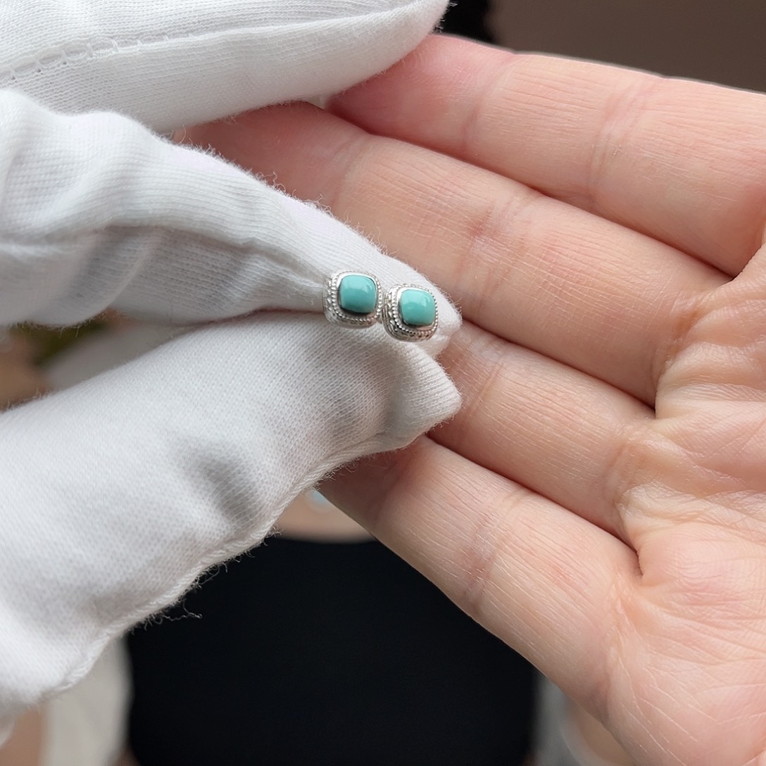 绿松石珠宝奇石银S925镶嵌