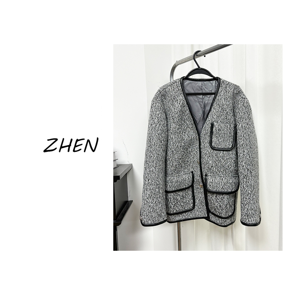 【ZHEN】K1105 2025气质显瘦时尚百搭上新小众设计感外套