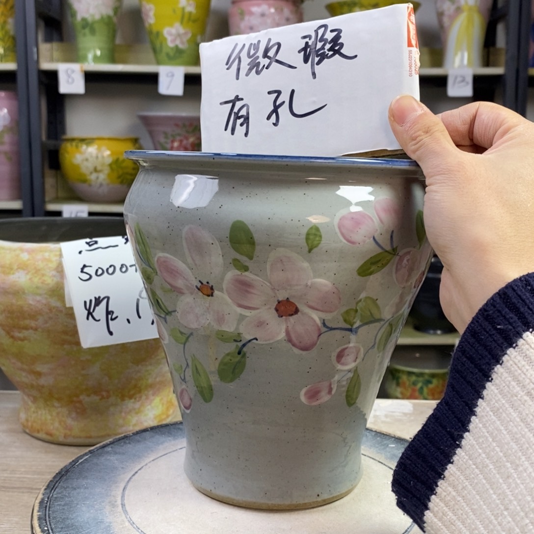 景德镇手工手绘陶瓷花盆