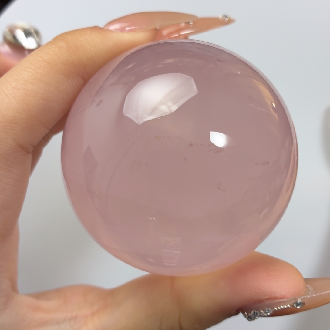 未镶嵌珠宝半成品水晶粉晶5.53cm