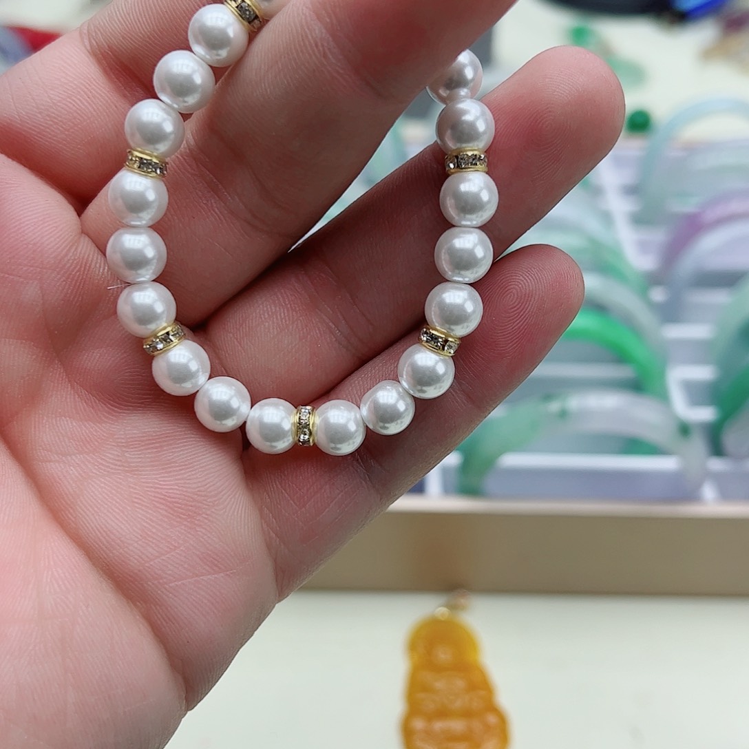 海水珍珠耳饰银S925镶嵌