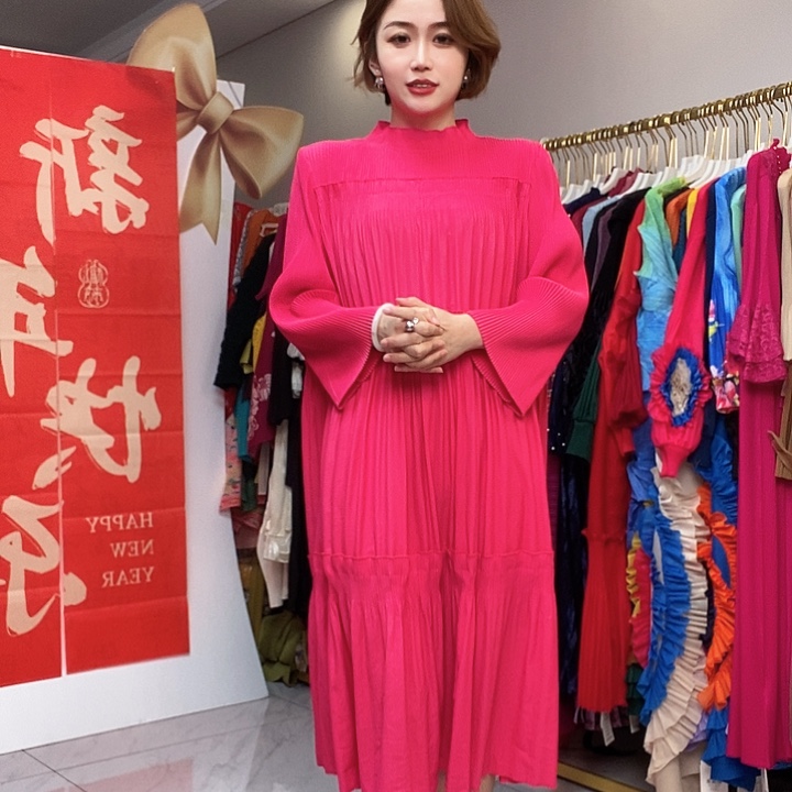 褶皱大码连衣裙111