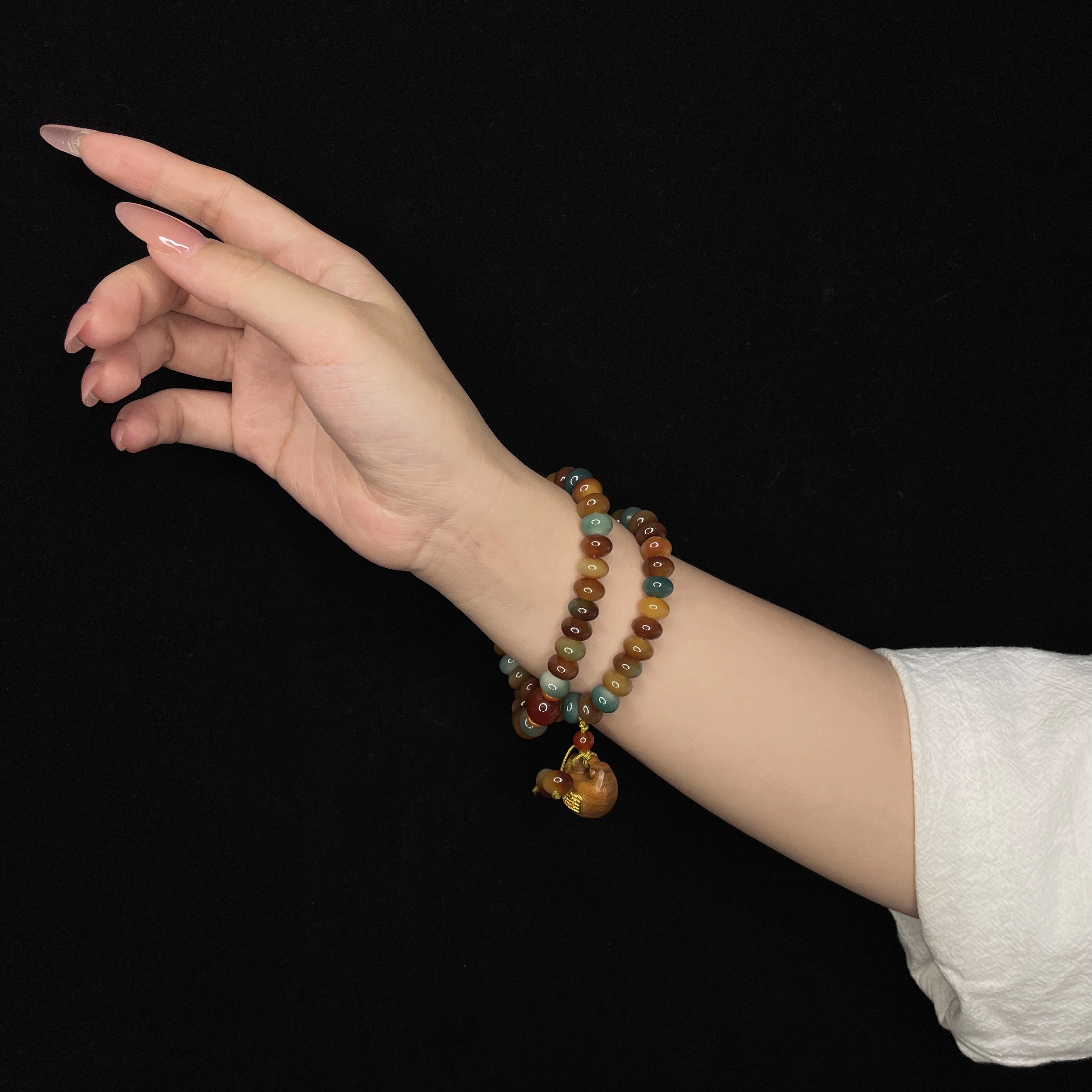 原创手作 敦煌福锁双圈菩提6*9*mm 菩提手串