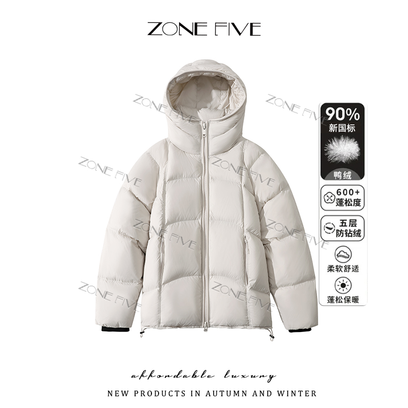 【zonefive】冬季新品加厚保暖泡芙白鸭羽绒服情侣同款羽绒服596