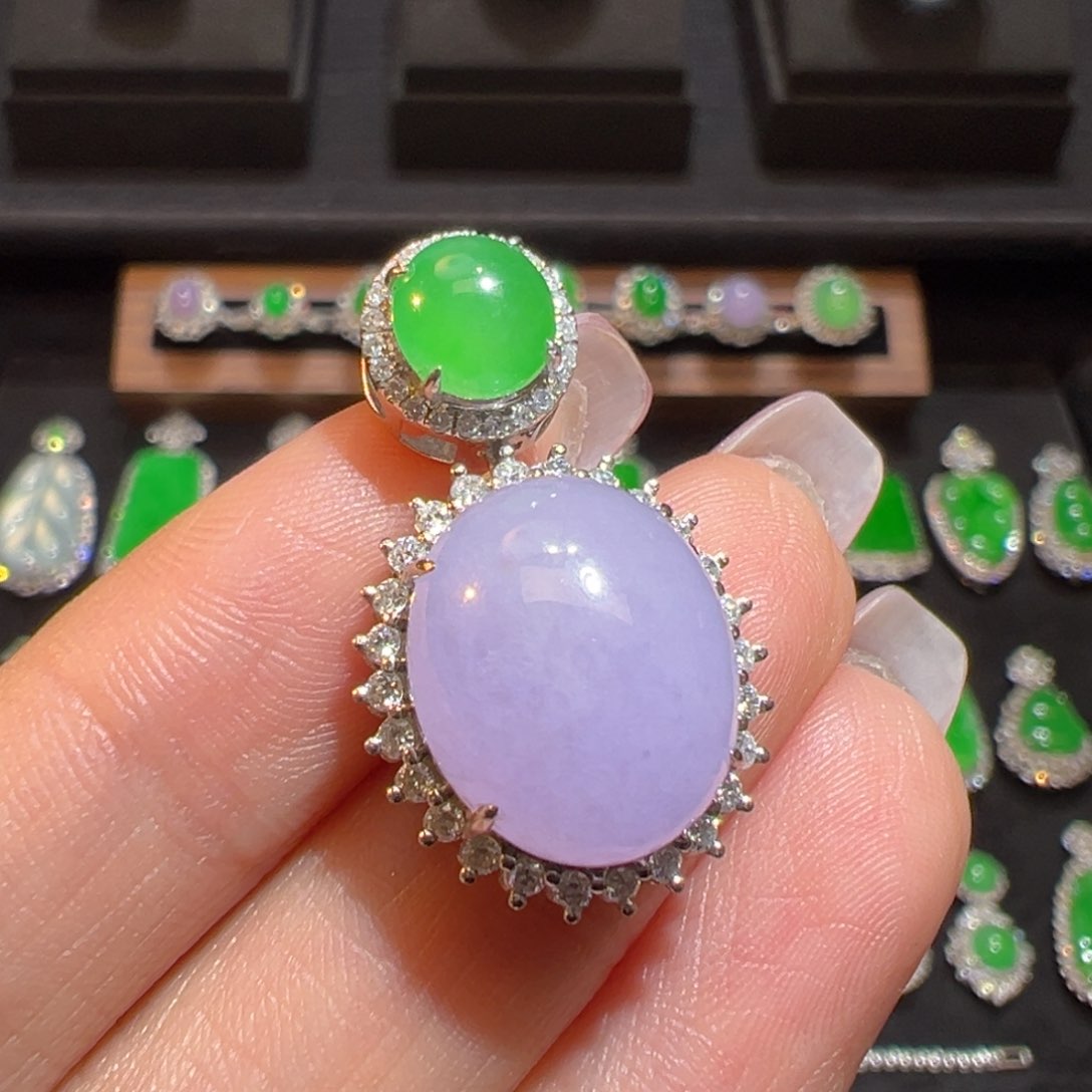 翡翠颈饰18K金镶嵌收到货48小时鉴赏期