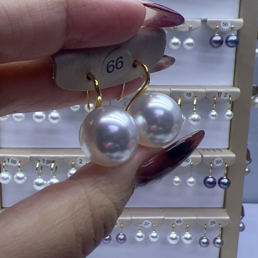 淡水珍珠耳饰18K金镶嵌