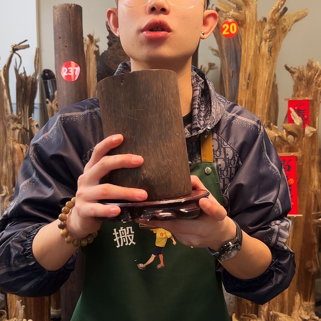 沉香木摆件天然沉香原木摆件➕底座