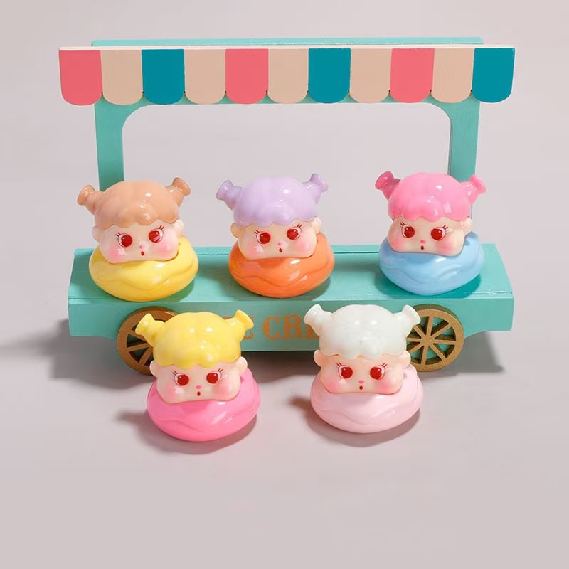 【甜甜圈女孩摆件】可爱Diy树脂摆件卡通实色创意治愈系少女心