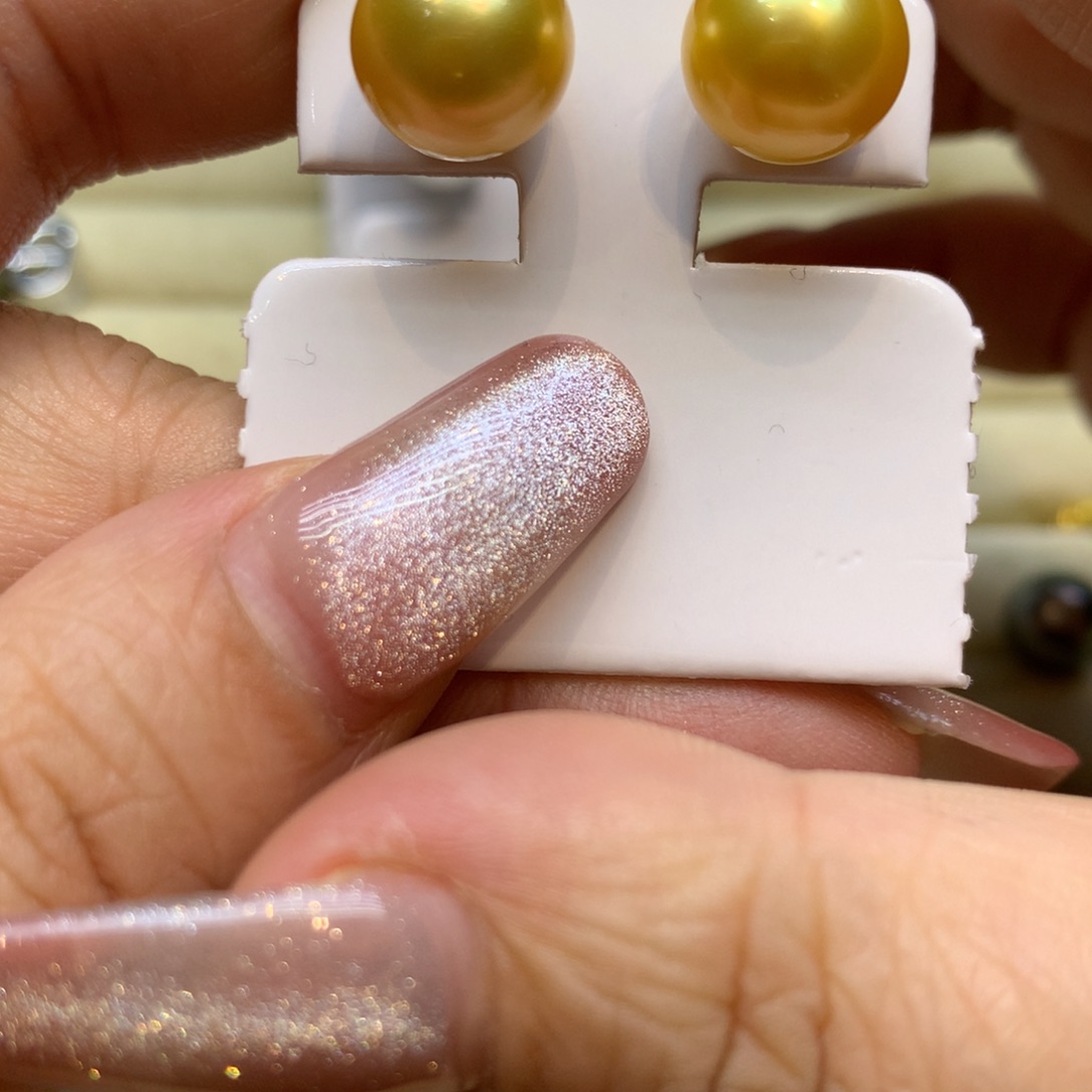 18K金镶嵌耳饰海水珍珠