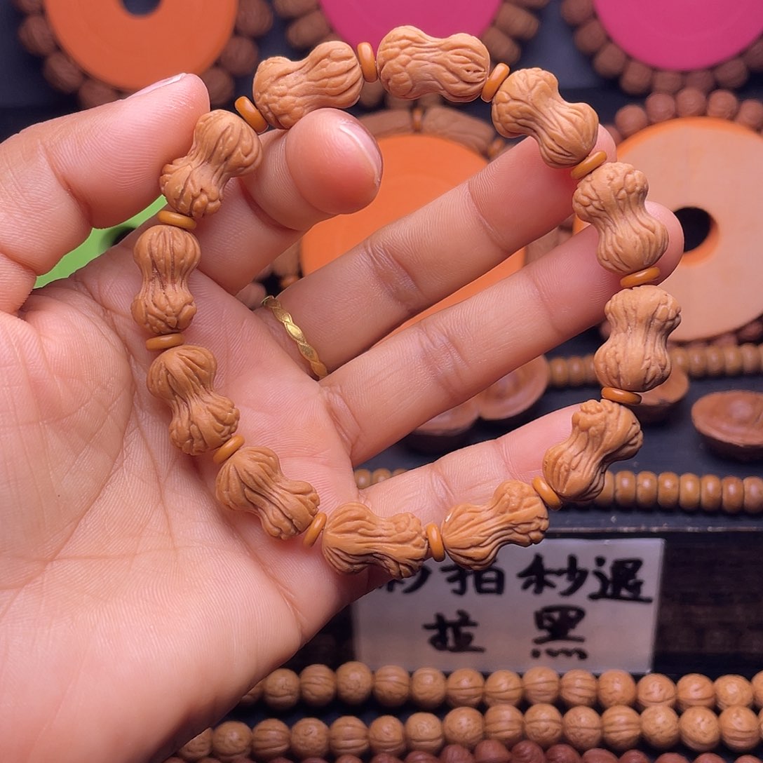 大***国吊坠桃核秦岭龙纹桃核花生