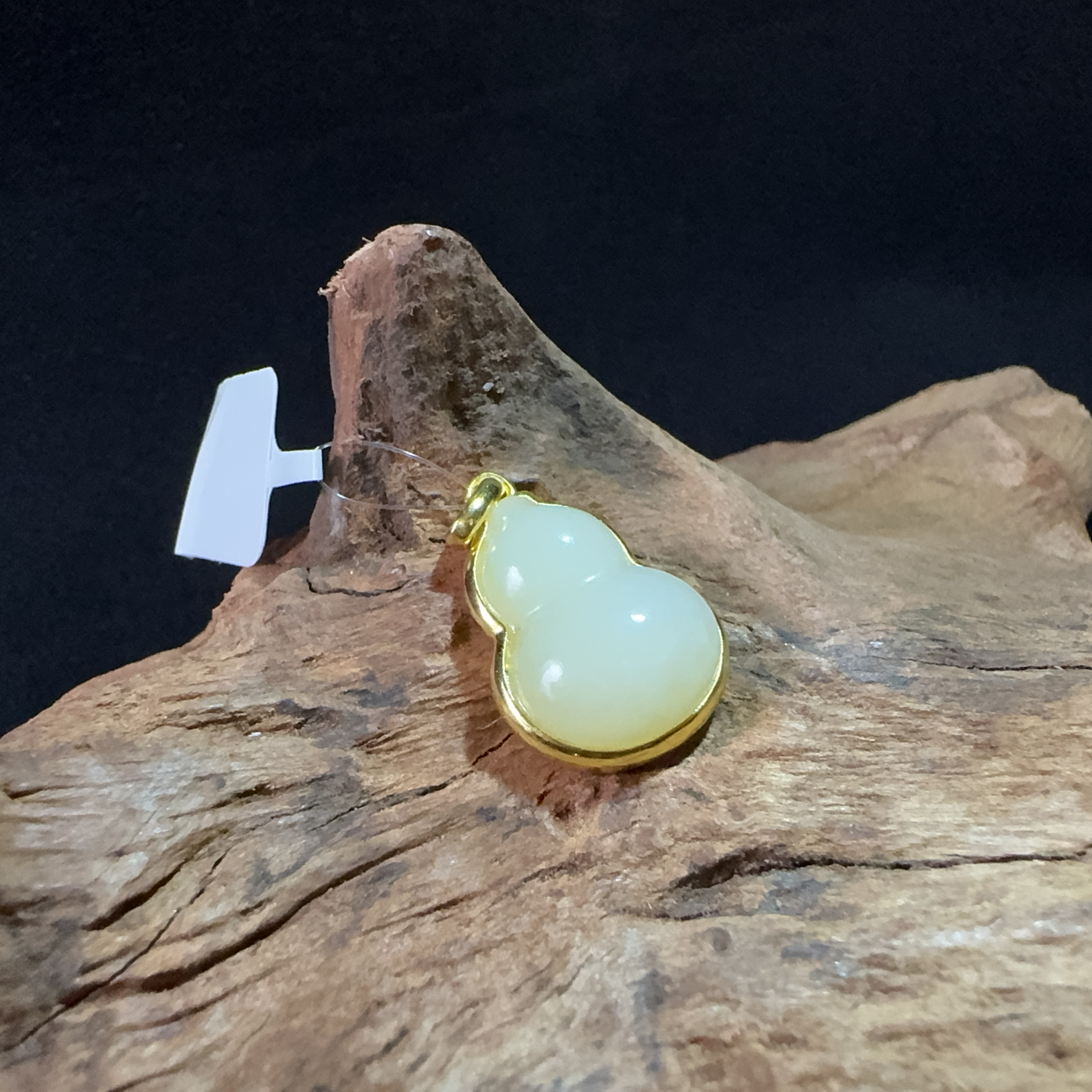 俄料和田白玉葫芦吊坠S925银