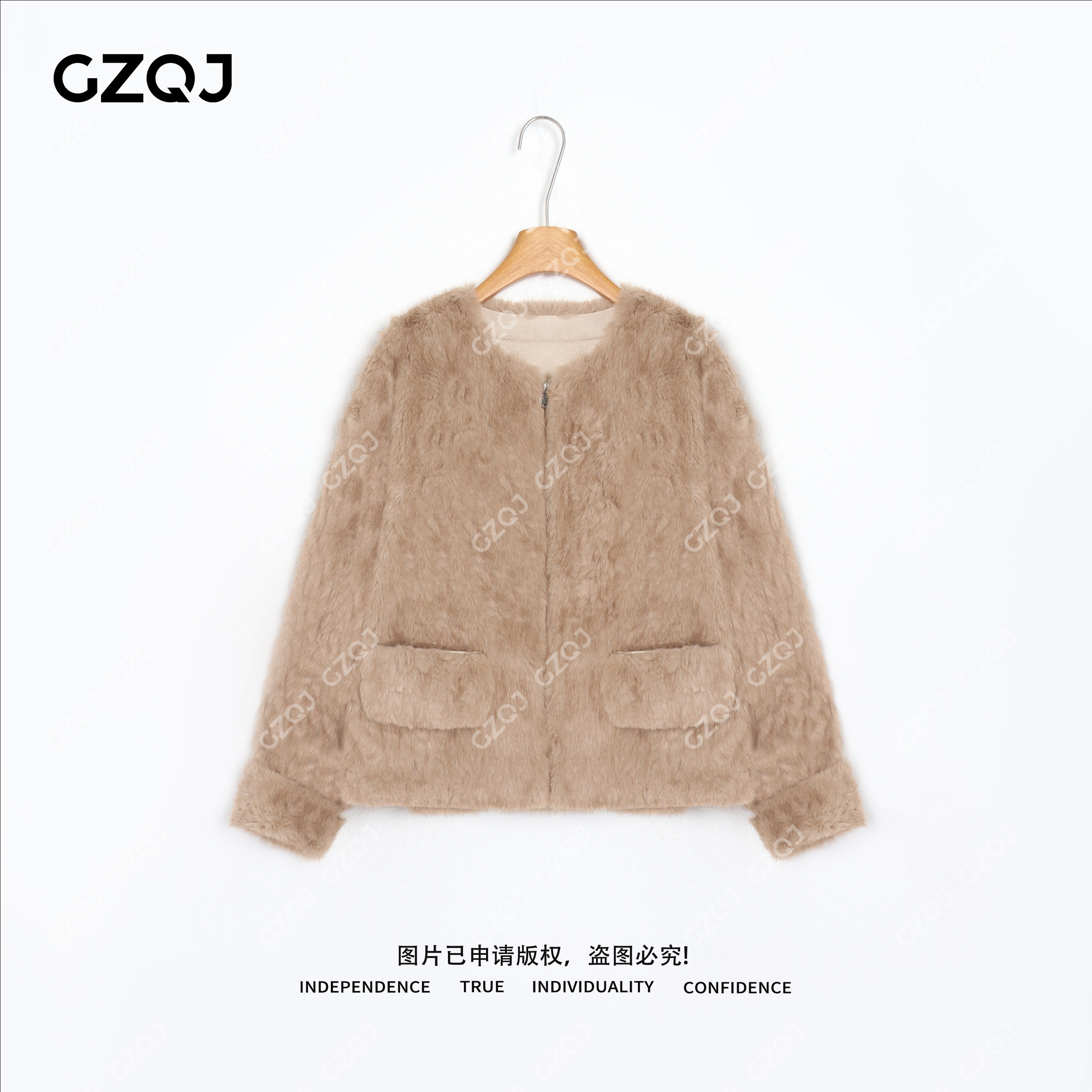 老琴私服【暖羽】琥珀流光风慵懒百搭显瘦冬季新款毛毛短外套 35561