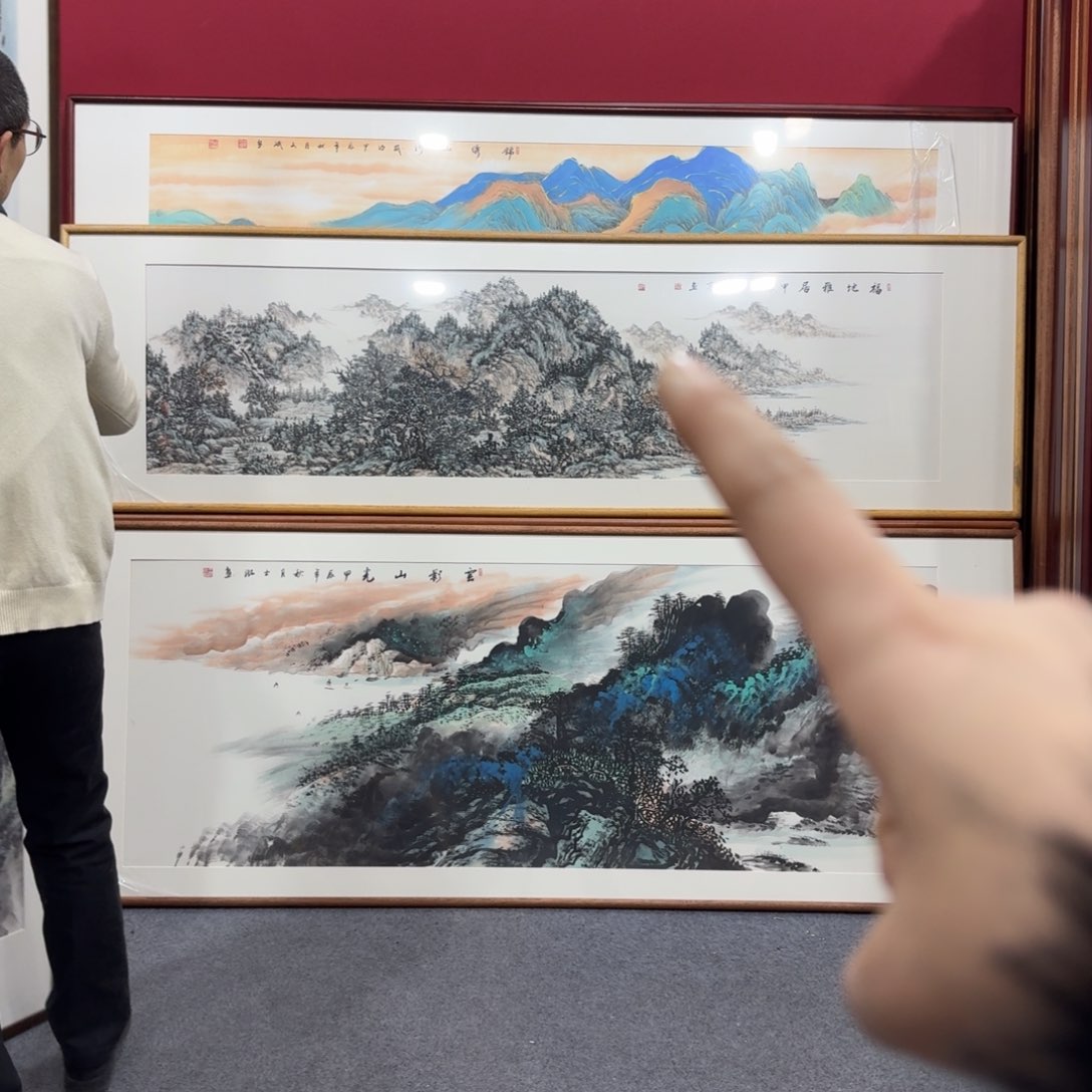 国画带框绘画210/60尺寸