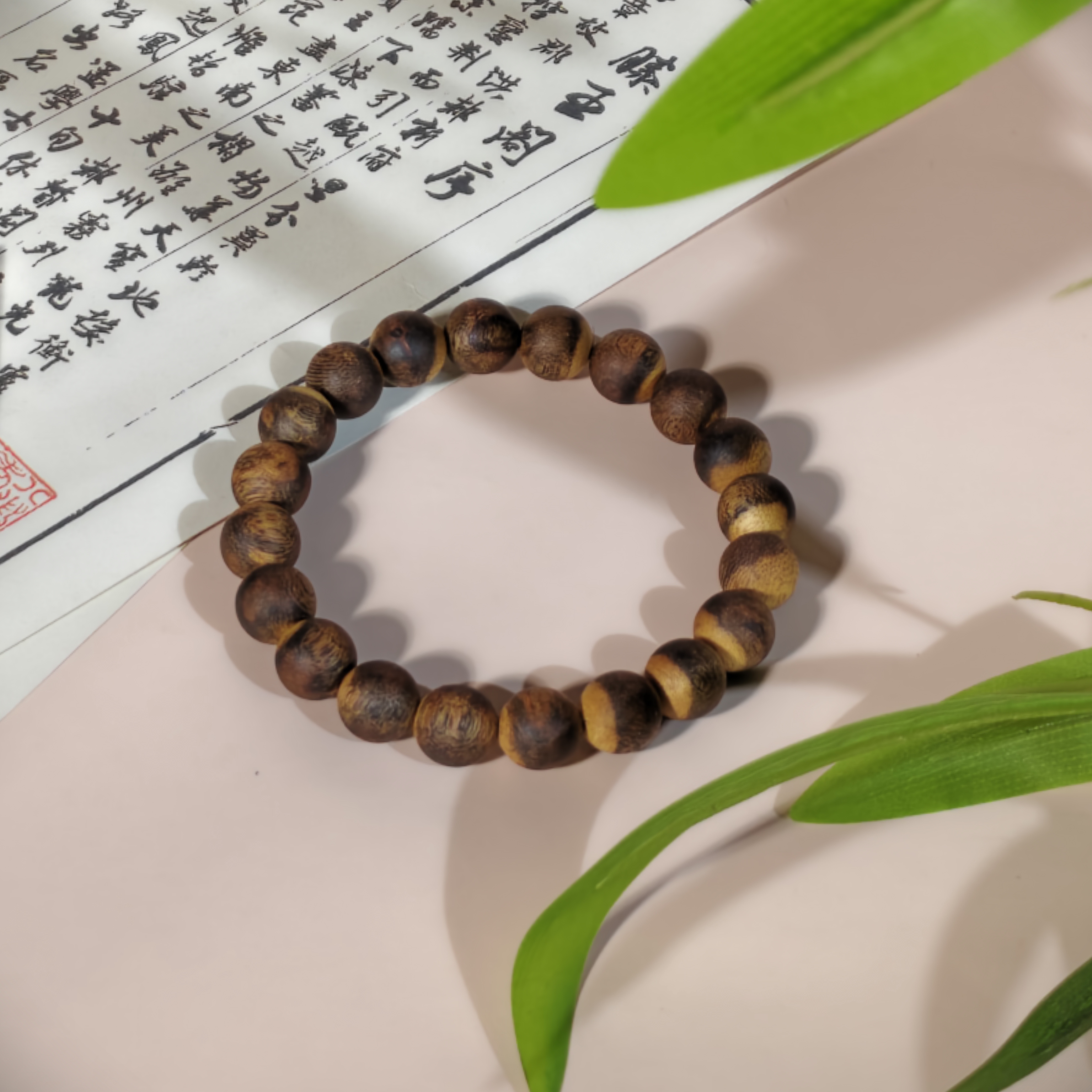 沉香沉香奇楠1.0*20颗花珠单圈8克+QN0390-320106