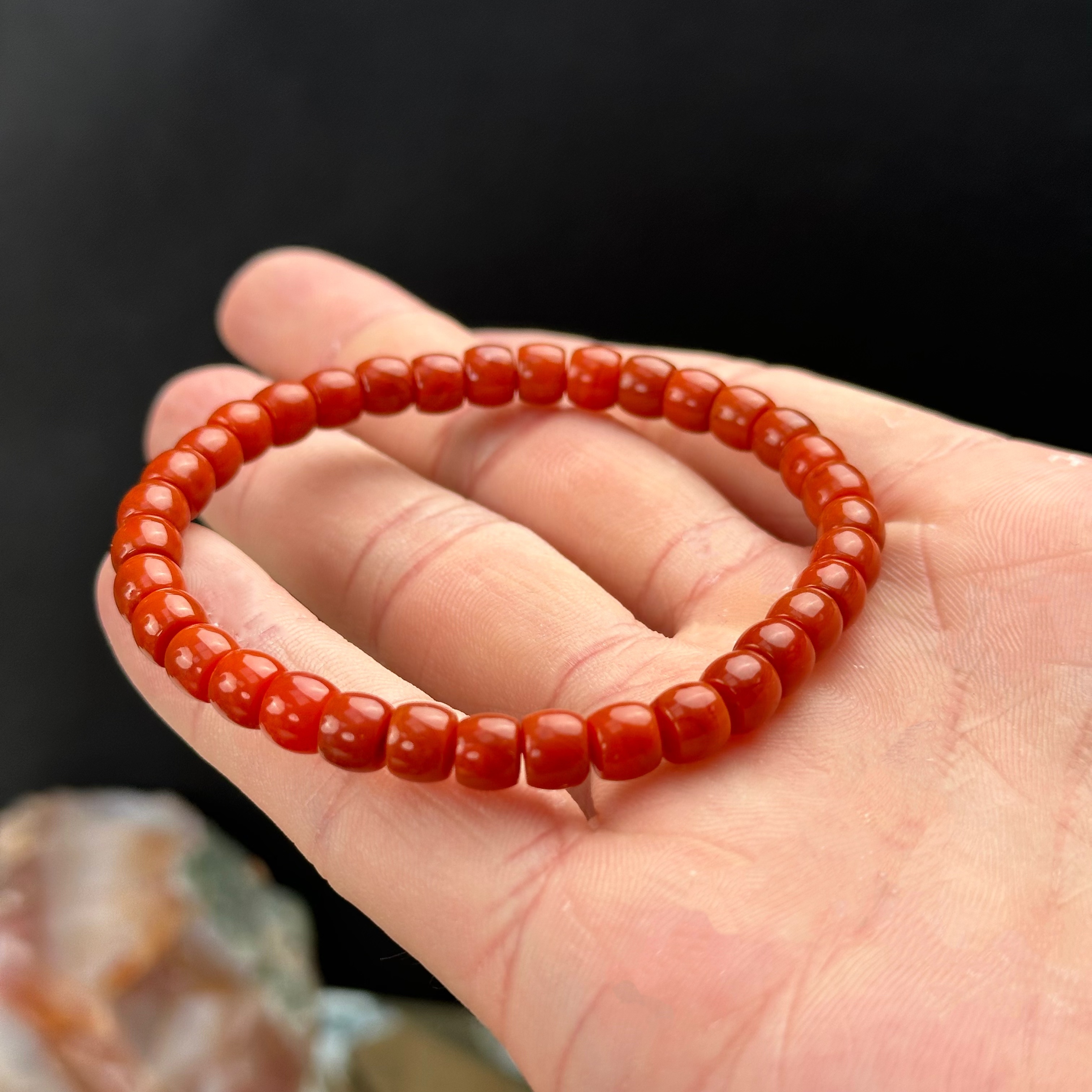 【送福珠宝】保山南红宝石山老矿料高货单圈6mm@t06610@