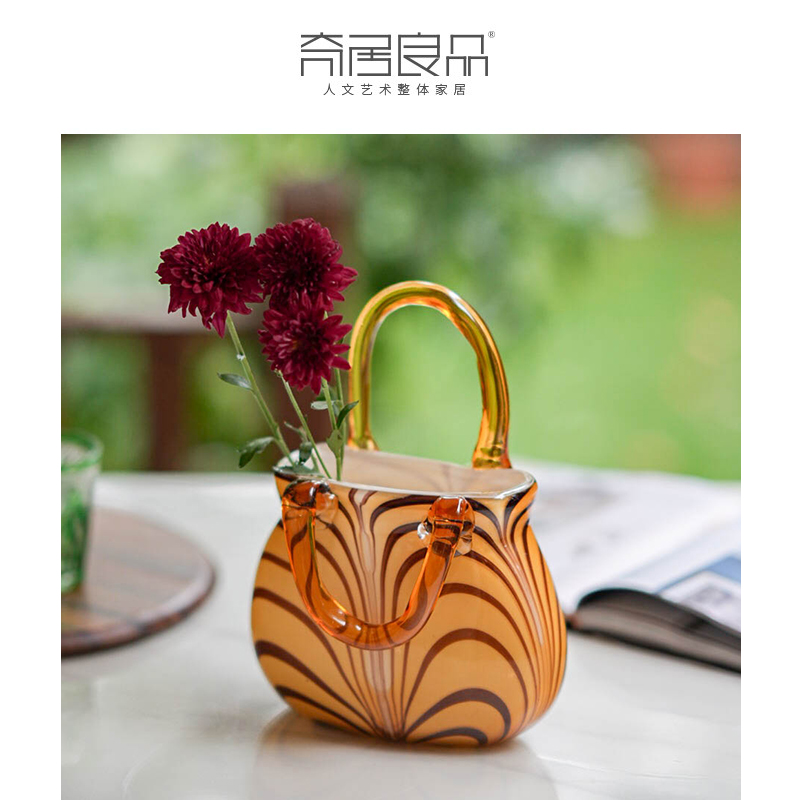 【奇居巍】虎纹琉璃包包客厅桌面花瓶装饰摆件#LSA-780