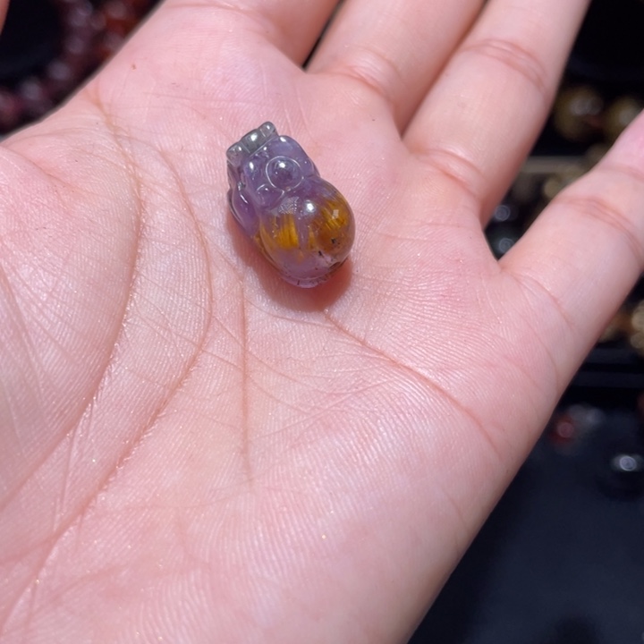 水晶颈饰未镶嵌极光紫钛貔貅