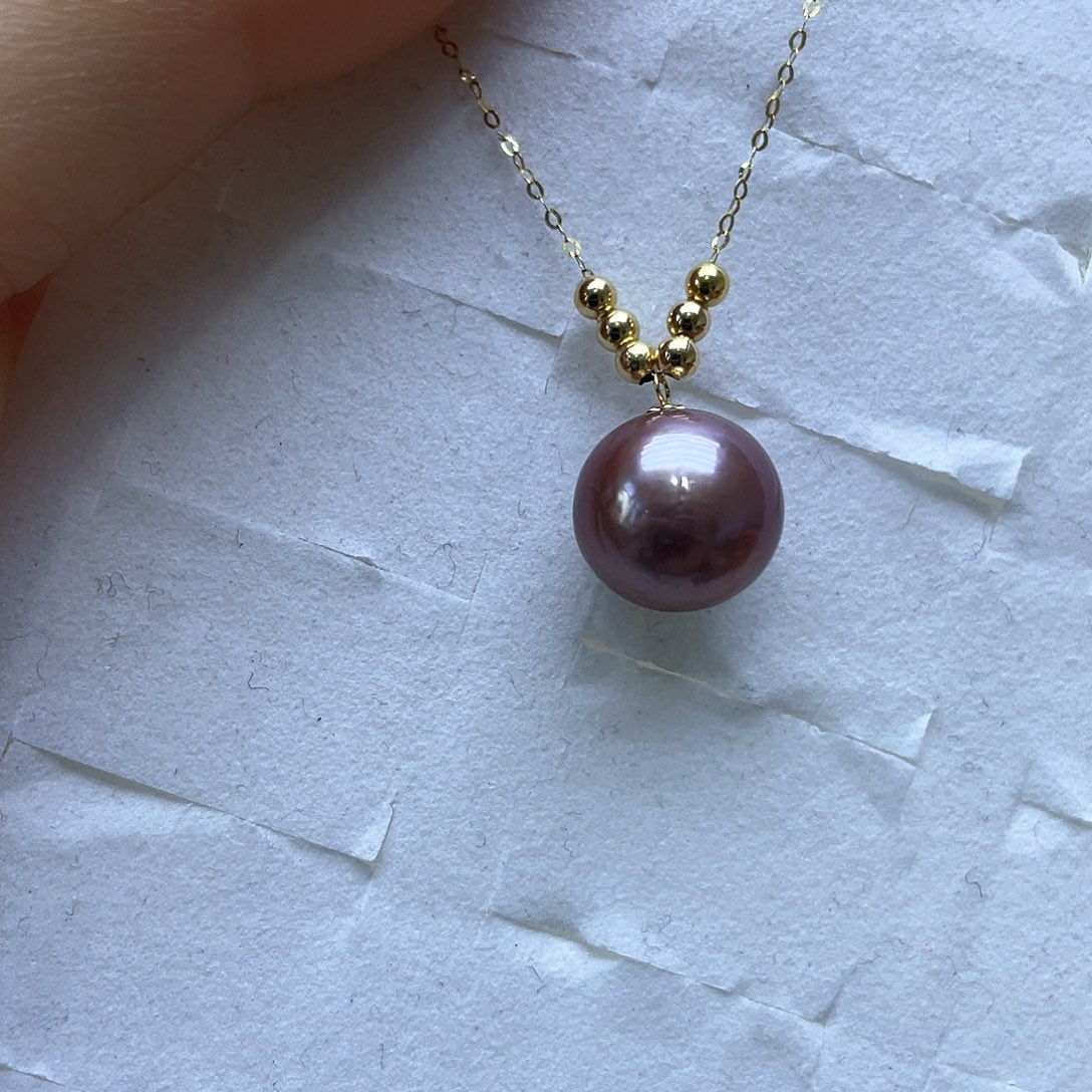 淡水珍珠颈饰18K金镶嵌