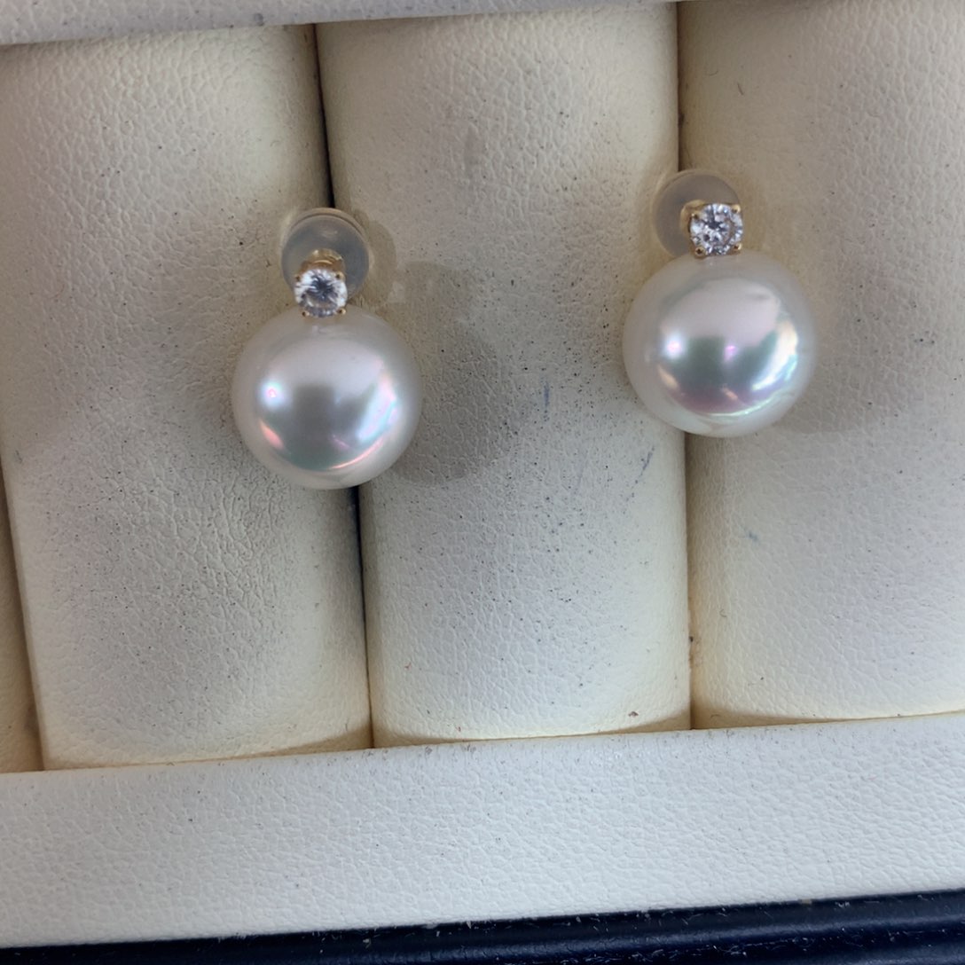 海水珍珠耳饰18K金镶嵌