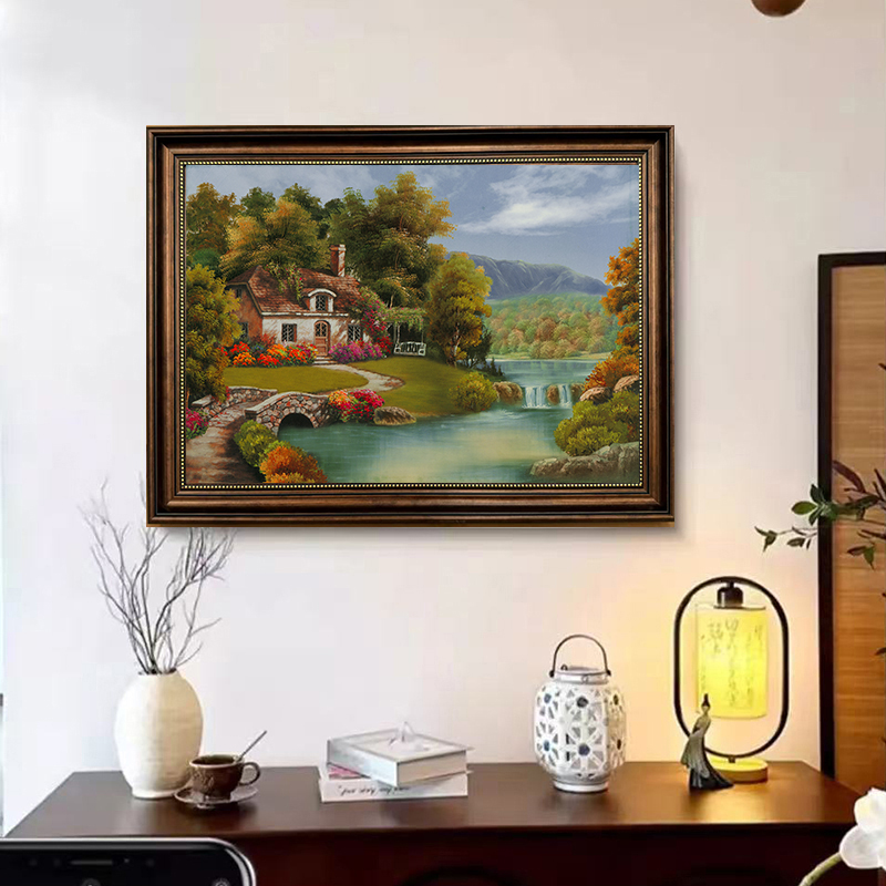 欧式复古美式客厅餐厅卧室挂画风景大气壁画装饰画