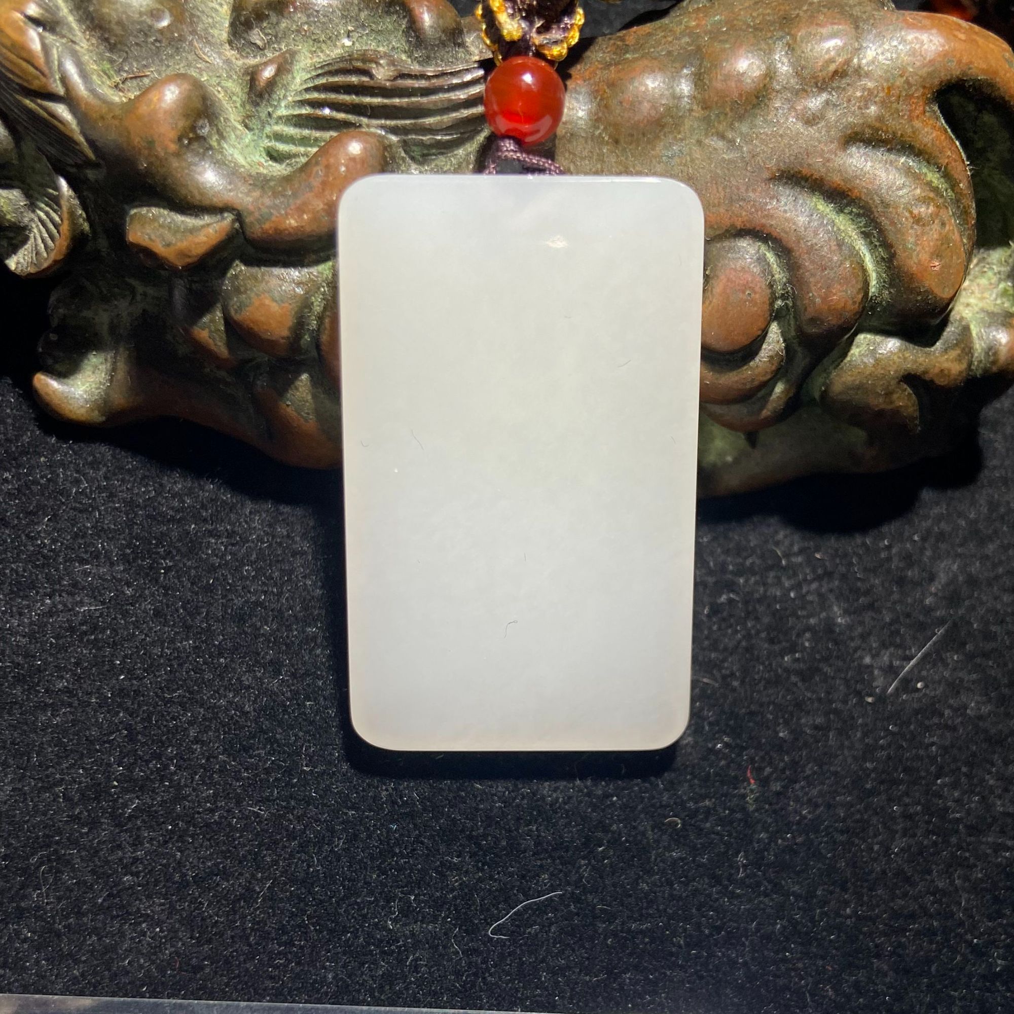 【民国】保真和田玉挂件平安无事牌题材大展北京文物商店609481