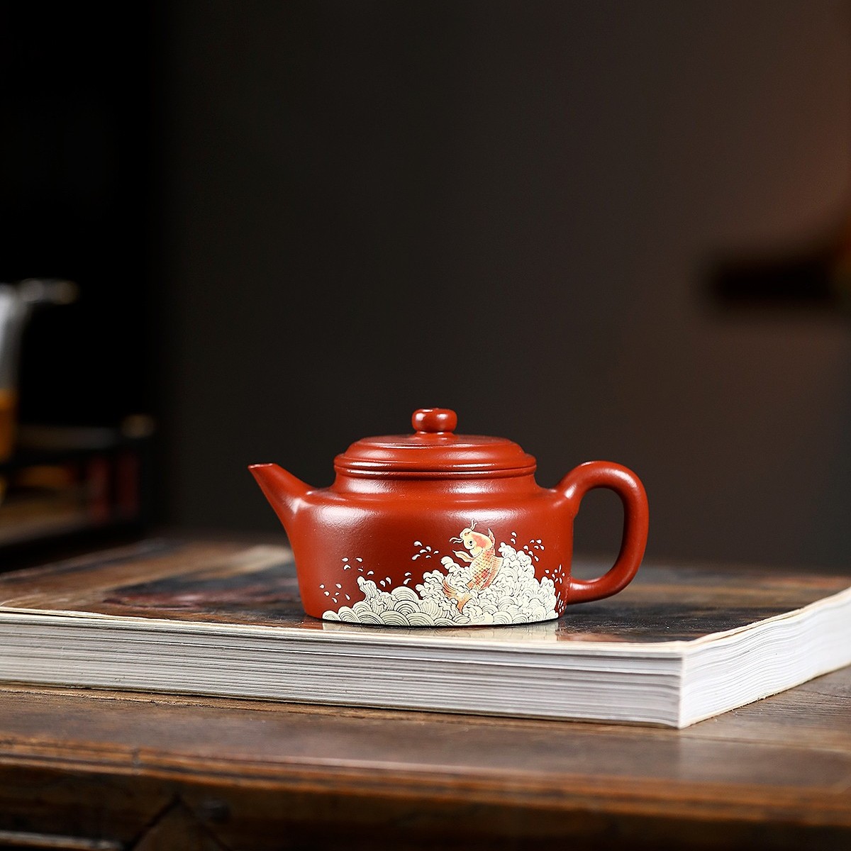 国大师学生剑流德钟200毫升原矿朱泥大红袍宜兴紫砂壶