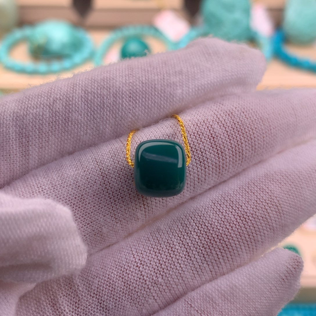 绿松石珠宝奇石未镶嵌10×8.8