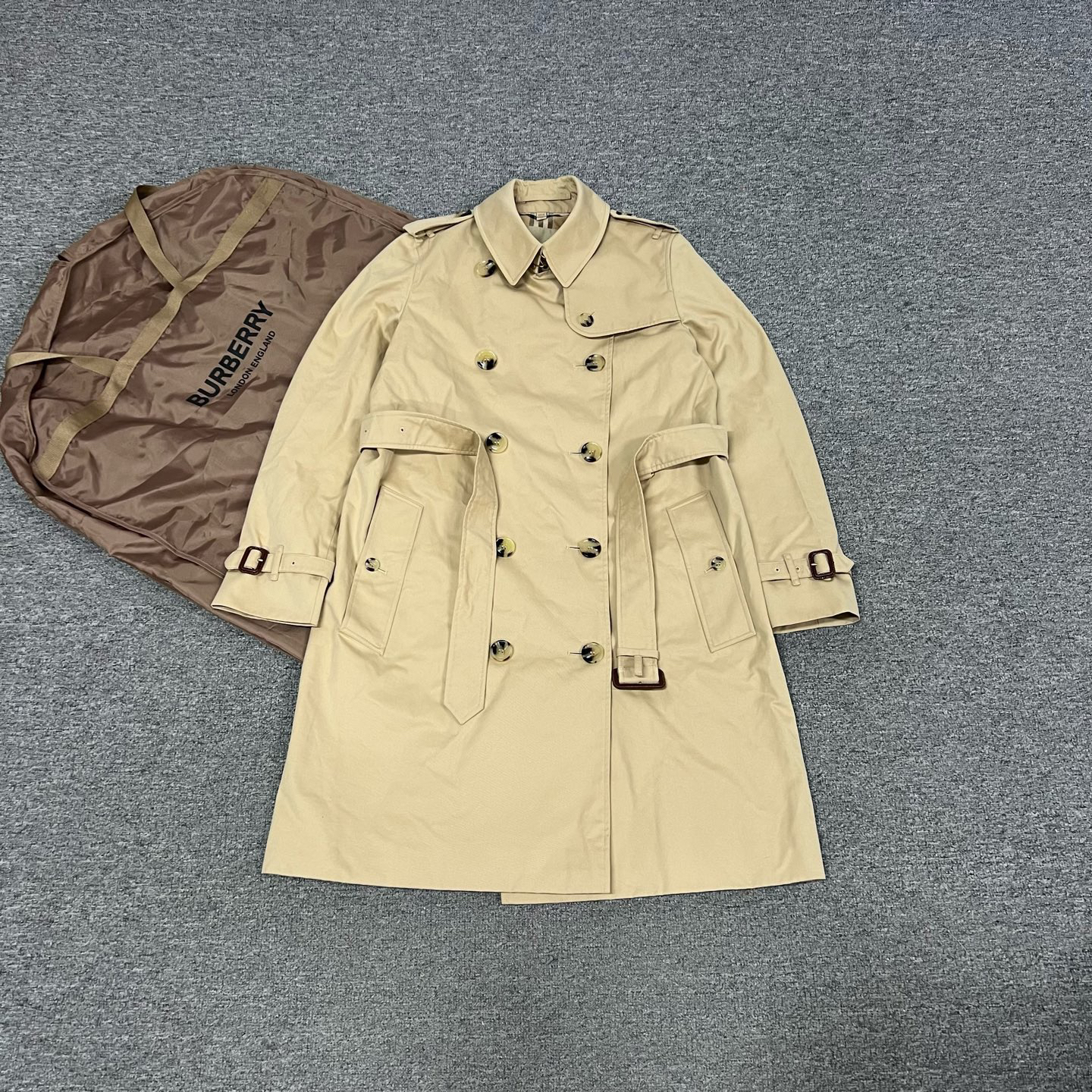 99新 BURBERRY/博柏利 Burberry 双皇冠肯辛顿 风衣uk10 新款