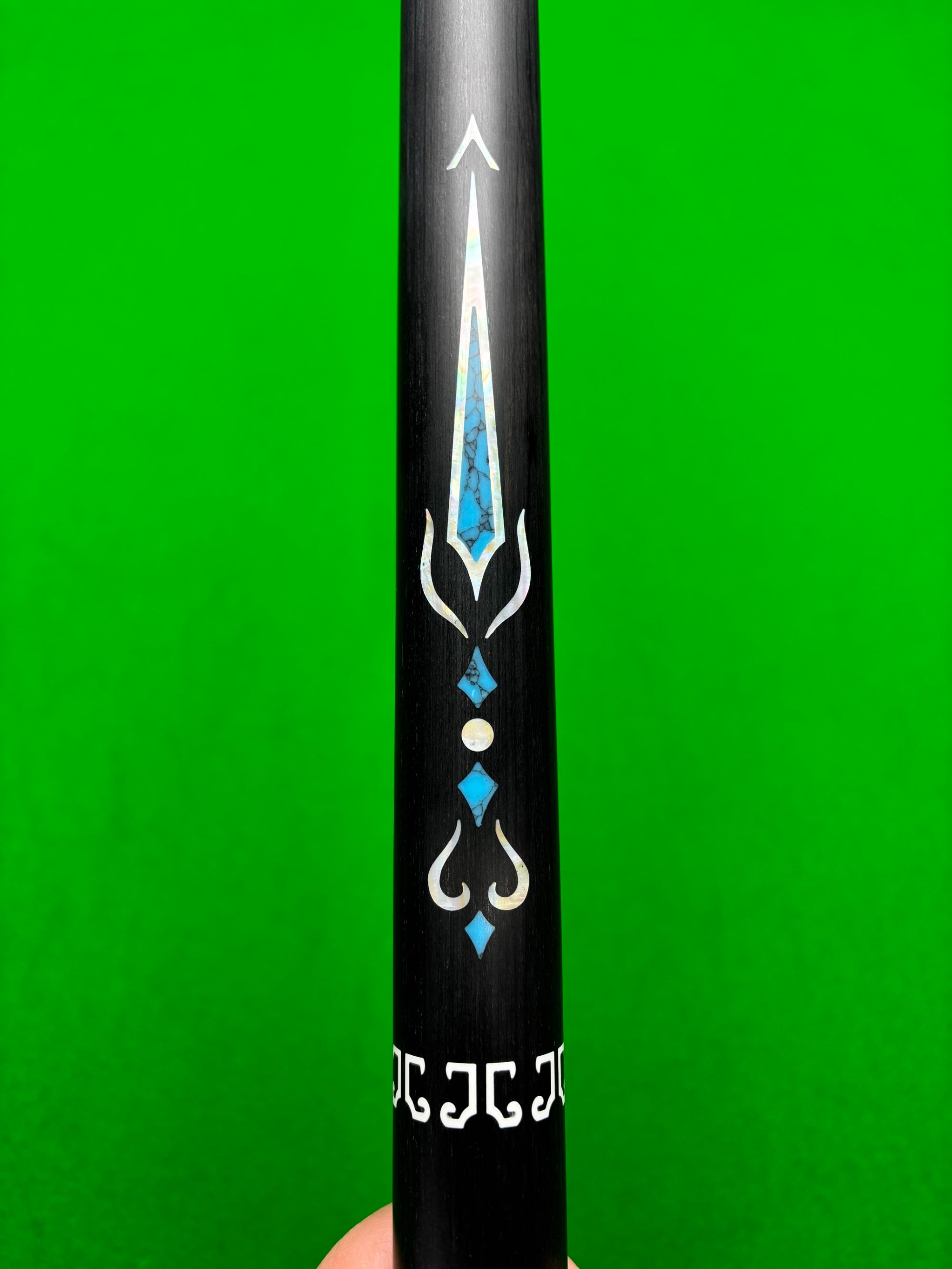 【赤影01】鲍鱼贝镶嵌式雕刻台球杆小头中式球杆白蜡木免漆手工杆