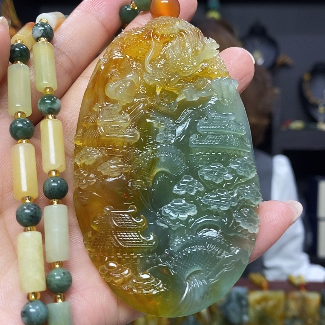 未镶嵌岫玉挂件吊坠项链