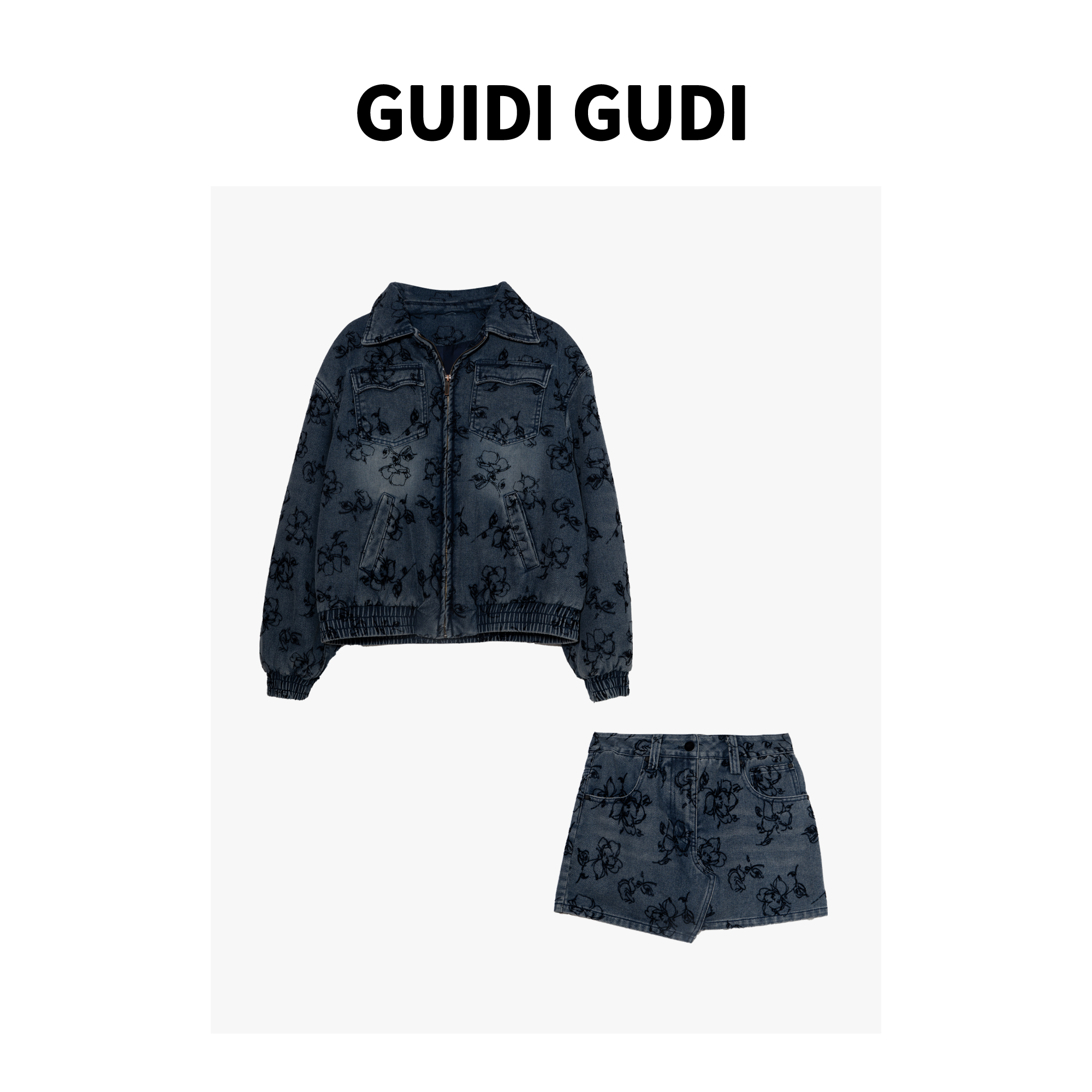GUIDI GUDI【落花无情】两件套长袖外套+短裤套装汉服