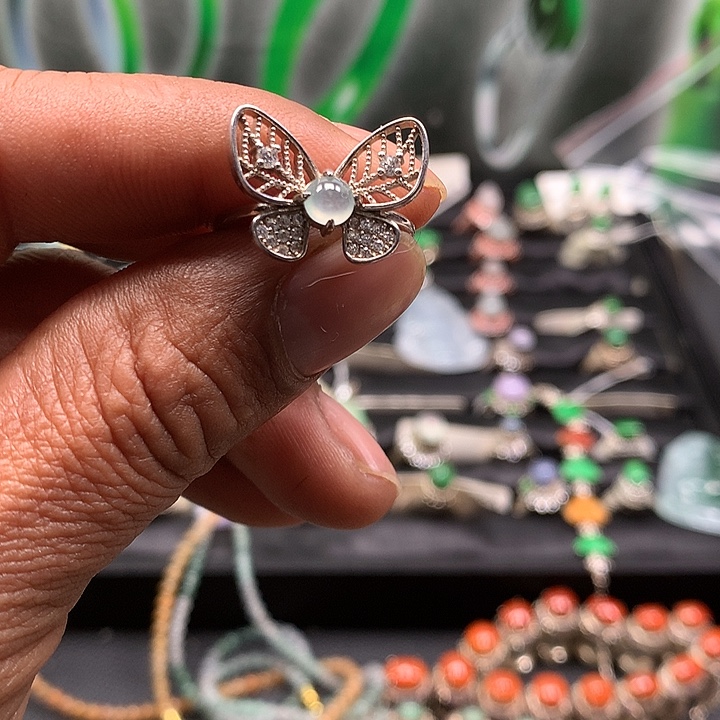 翡翠银S925镶嵌戒指