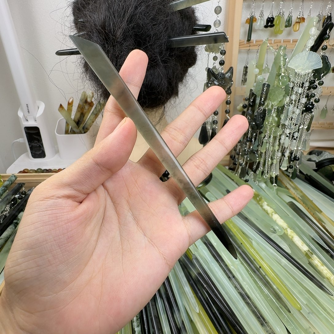 未镶嵌蛇纹石玉发饰