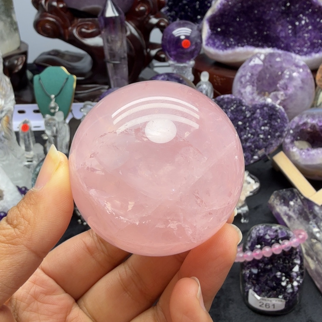 水晶摆件未镶嵌粉水晶