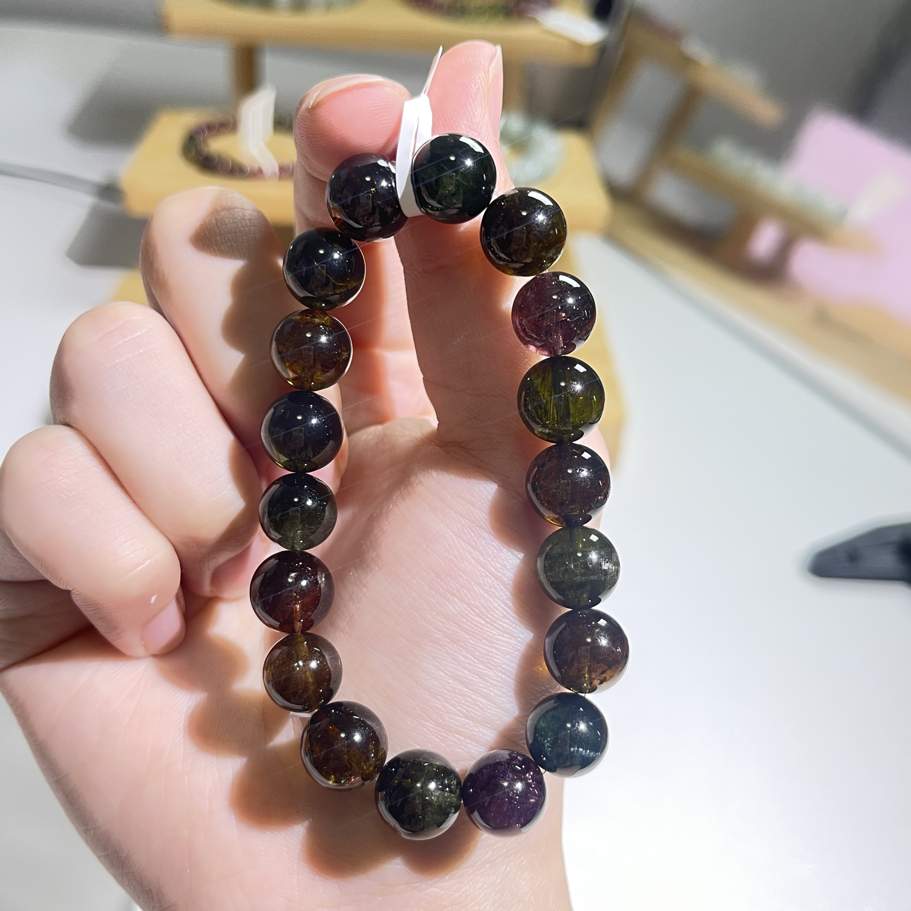 天然碧玺单圈手链黑糖多样性发一条