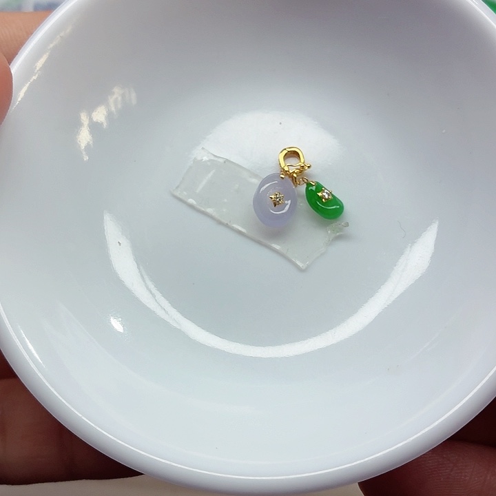 翡翠18K金镶嵌手链天然缅甸翡翠A货