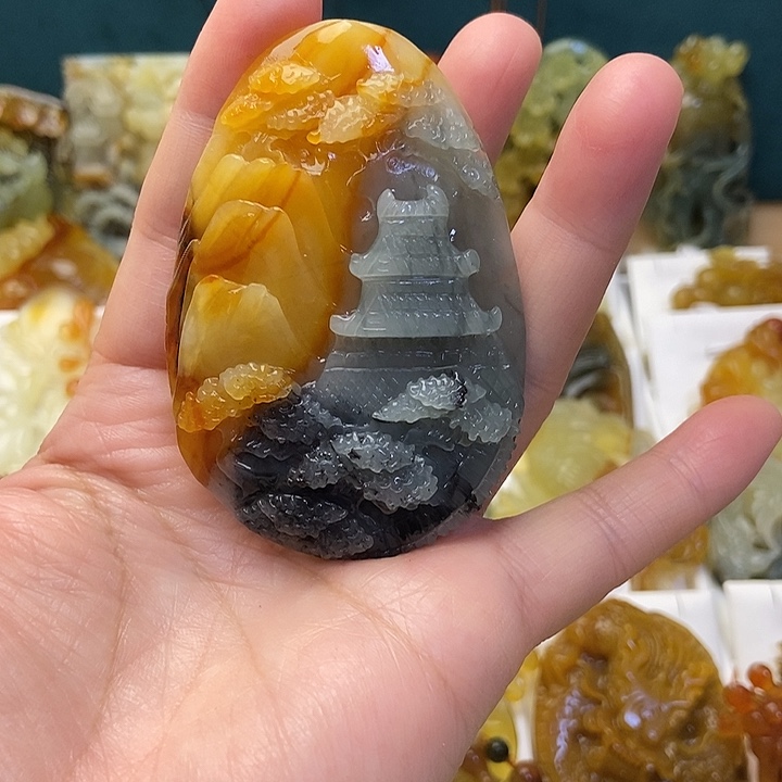 蛇纹石玉合金颈饰