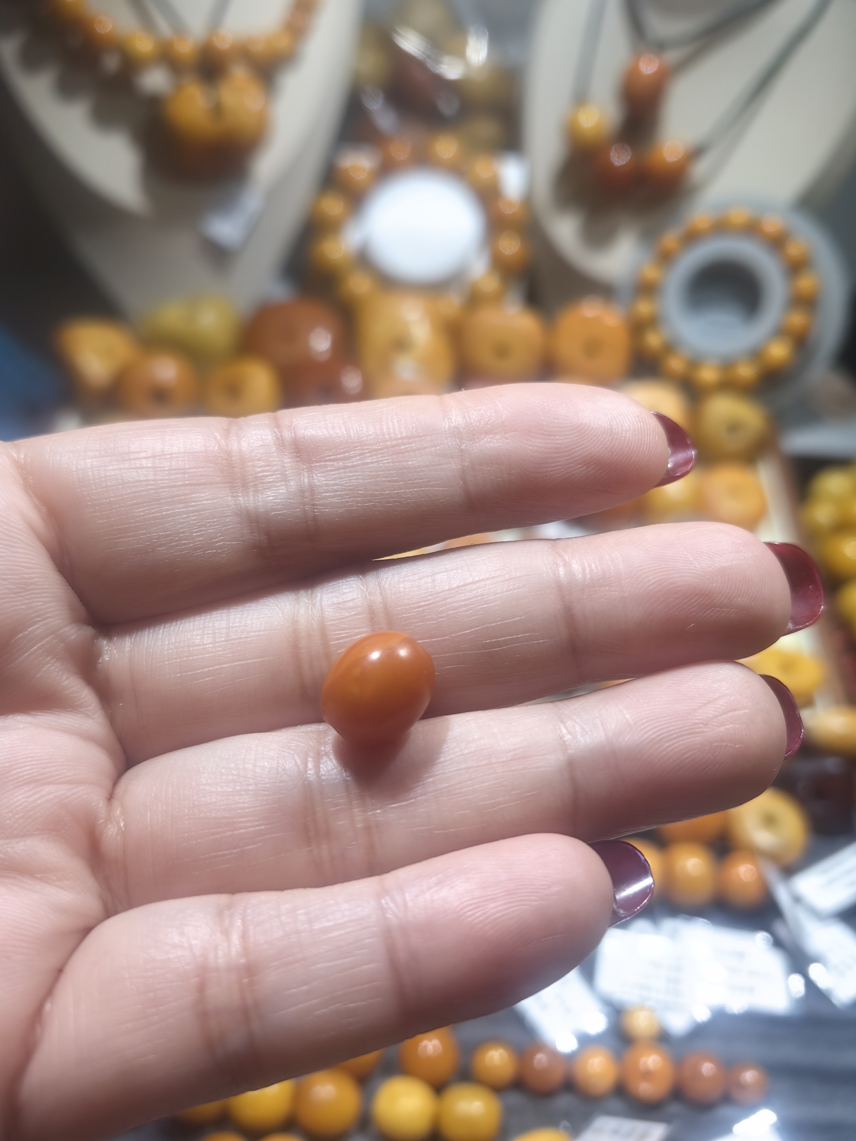 欧洲老蜜蜡枣珠单珠