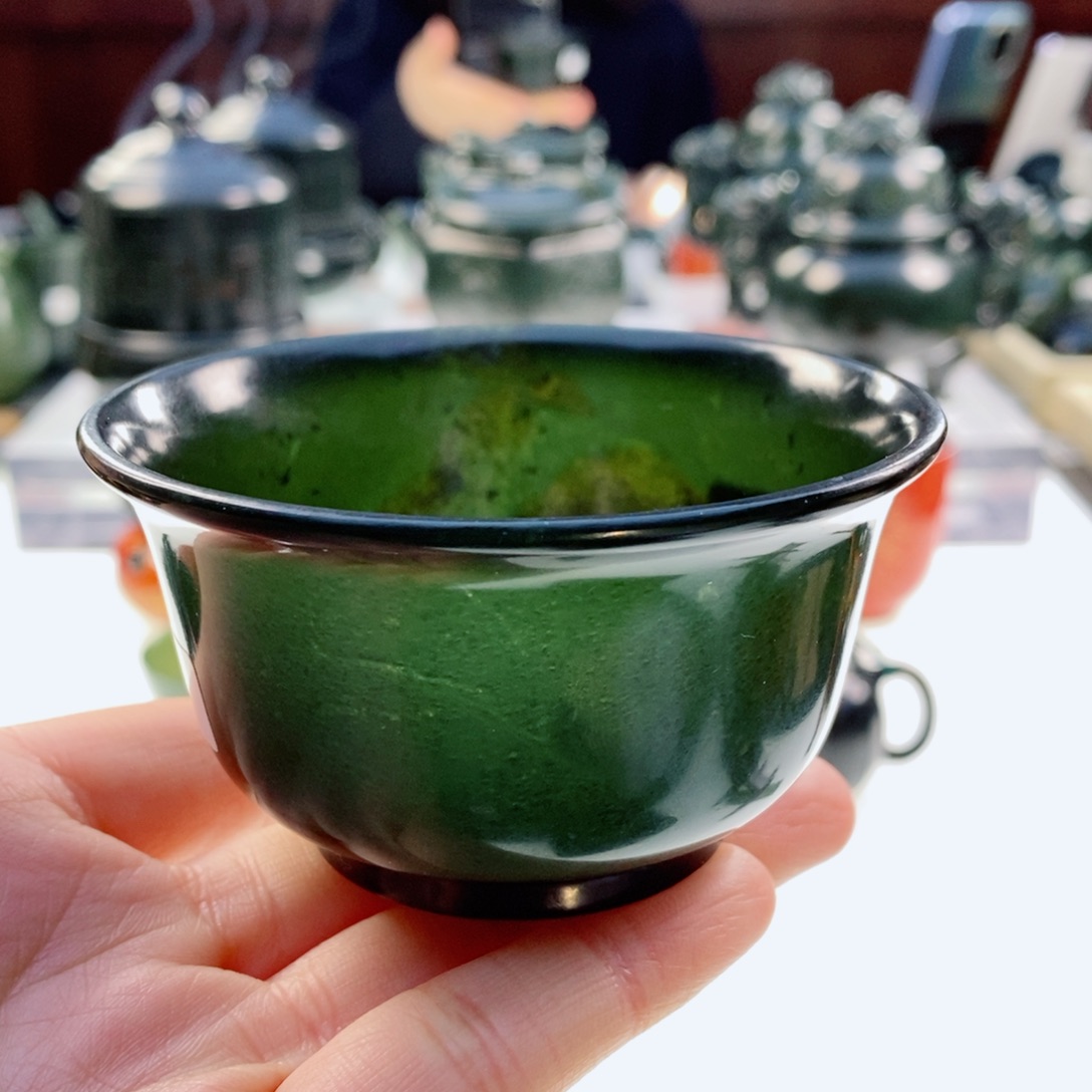 和田玉（青玉）摆件未镶嵌优***猪微瑕