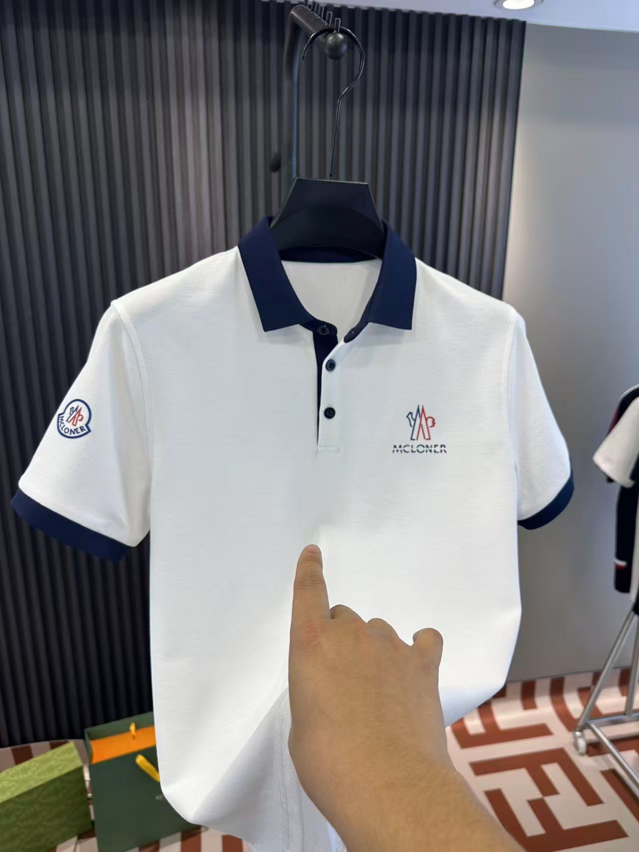 OUKE-8857-新款男士轻奢蒙家Polo衫轻薄透气高档商务休闲男装(1)