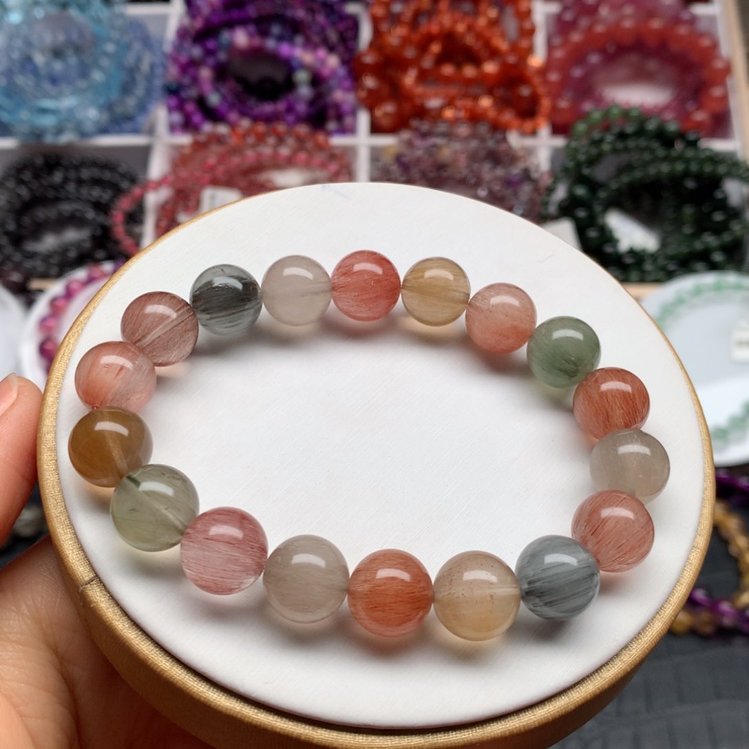 水晶手链未镶嵌彩兔毛11