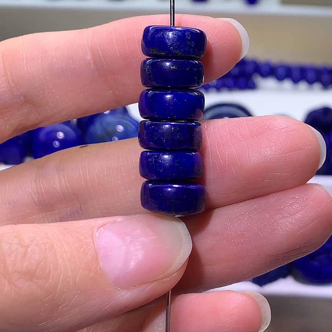 青金石未镶嵌天然原矿单珠11m