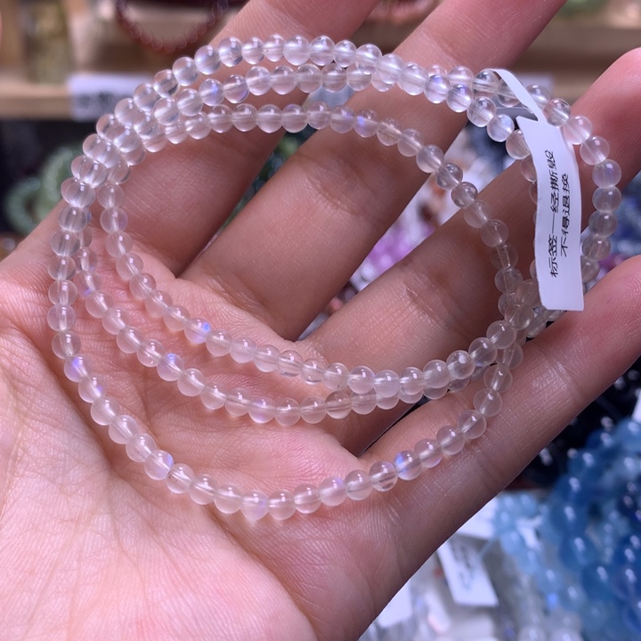 未镶嵌手串水晶3.8蓝月光