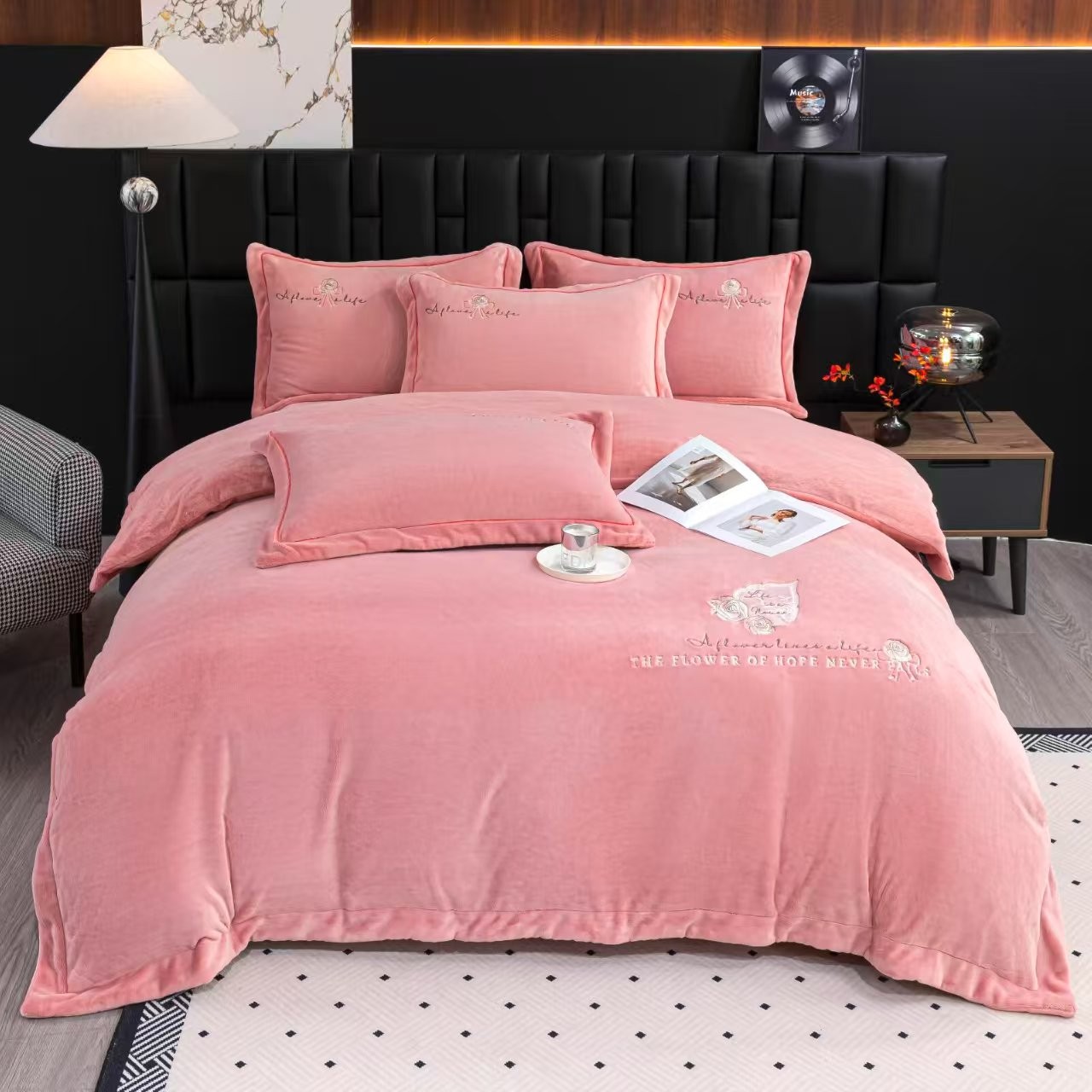 【高端定制】蚕丝绒四件套床上用品双面蚕丝绒床品