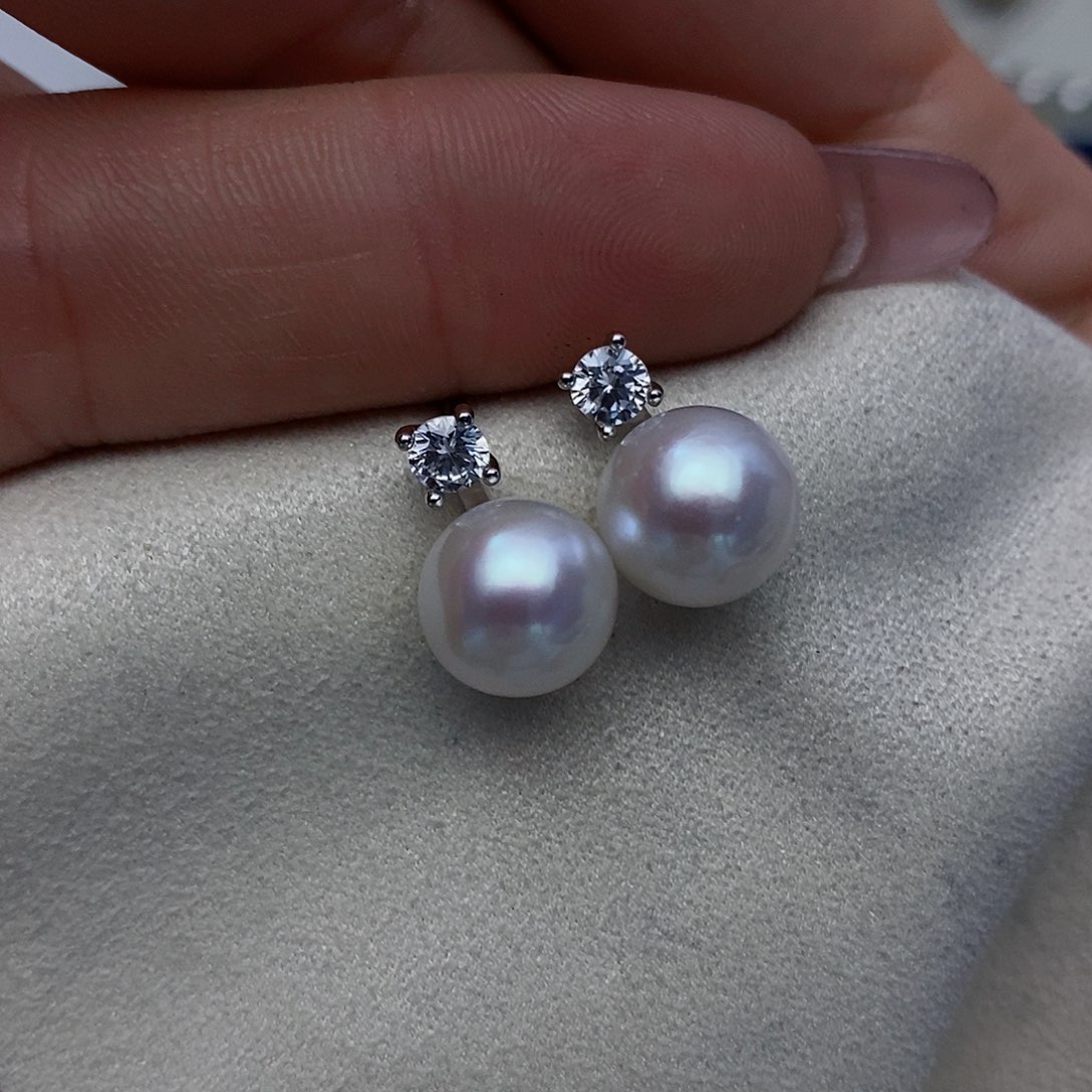 【闪购商品】淡水珍珠耳饰银S925镶嵌40