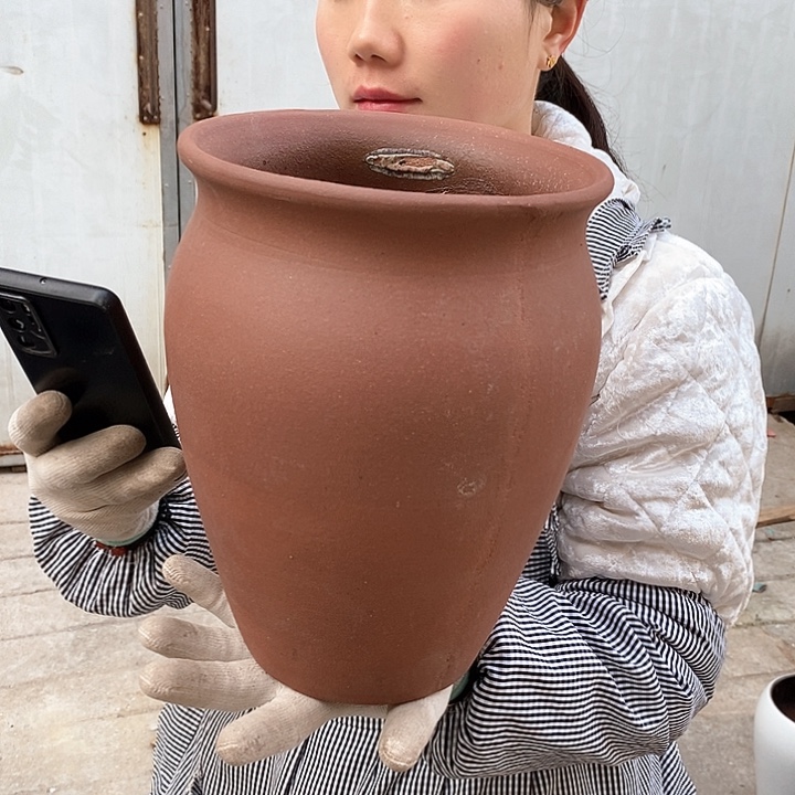 紫砂花盆瑕疵口20高26