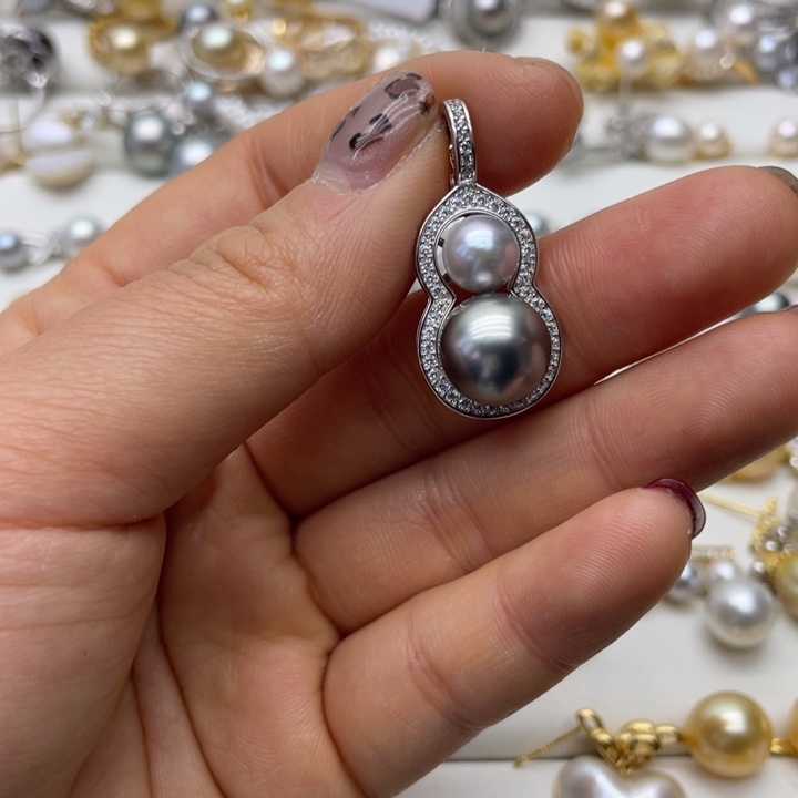 海水珍珠吊坠(不含链)银S925镶嵌