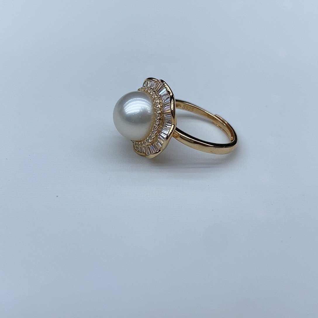 海水珍珠戒指银S925镶嵌