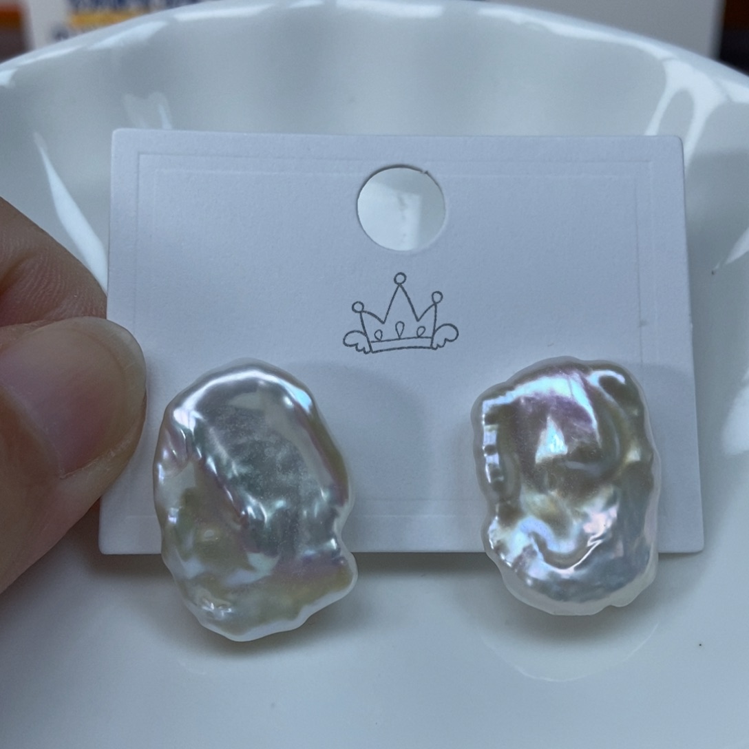 淡水珍珠耳环银S925镶嵌福利139