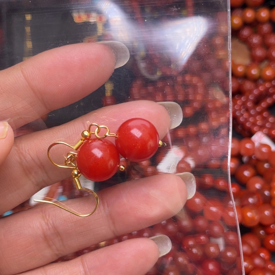 颈饰未镶嵌南红玛瑙花*子